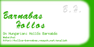 barnabas hollos business card